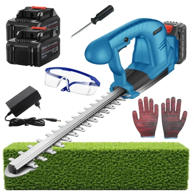 RealG RC-K-2312 Akumulátorové nožnice na živý plot 21 V, rezačka 38 cm, 2x akumulátor, modré