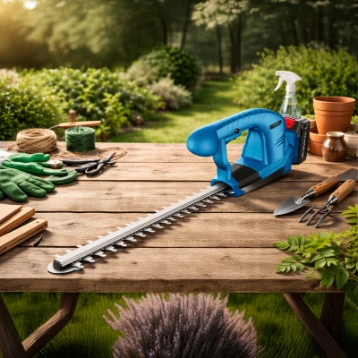 RealG RC-K-2312 Akumulátorové nožnice na živý plot 21 V, rezačka 38 cm, 2x akumulátor, modré