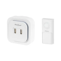 Rebel URZ3266 Bezdrôtový zvonček 230 V, 1x prijímač, 1x ovládač, 2x USB, 150 m, biely