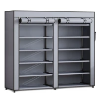 Massido MS-805 Textilní skříň na boty 110 x 30 x 120 cm, šedá