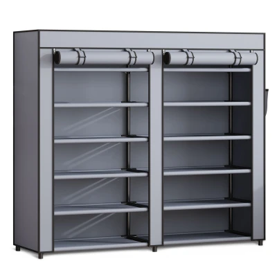 Massido MS-805 Textilní skříň na boty 110 x 30 x 120 cm, šedá
