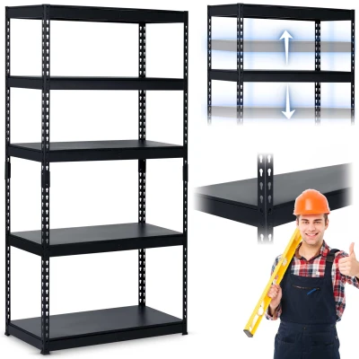 Humberg 570010 Kovový regál skladový 183 x 90 x 45 cm HR-700 černý