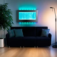 RealG RC-K-2506 Zavesená bublinková vodná stena s LED RGB osvetlením 95 x 55 x 11,5 cm