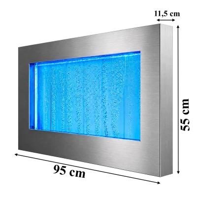 RealG RC-K-2506 Zavesená bublinková vodná stena s LED RGB osvetlením 95 x 55 x 11,5 cm