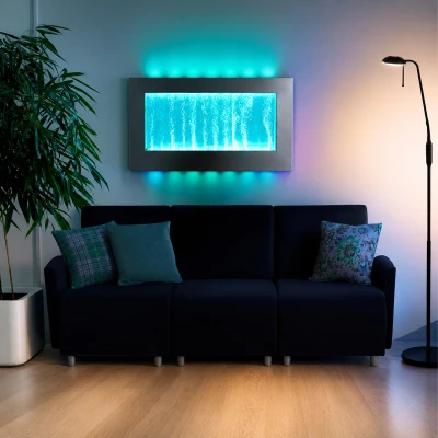 RealG RC-K-2506 Zavesená bublinková vodná stena s LED RGB osvetlením 95 x 55 x 11,5 cm