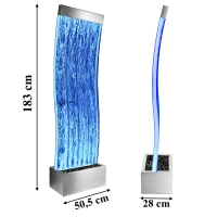 RealG RC-K-2502 Volně stojící bublinková vodní stěna s LED RGB osvětlením 183 x 50,5 x 28 cm
