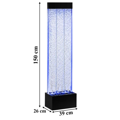 RealG RC-K-2503 Volně stojící bublinková vodní stěna s LED RGB osvětlením 150 x 39 x 26 cm