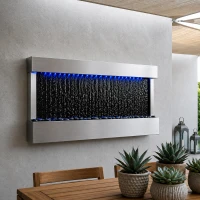 RealG RC-K-2507 Nástěnná kaskádová vodní stěna s LED RGB osvětlením 120 x 60 cm