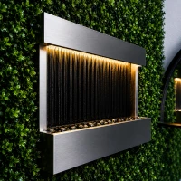 RealG RC-K-2507 Nástěnná kaskádová vodní stěna s LED RGB osvětlením 120 x 60 cm
