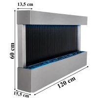 RealG RC-K-2507 Nástěnná kaskádová vodní stěna s LED RGB osvětlením 120 x 60 cm
