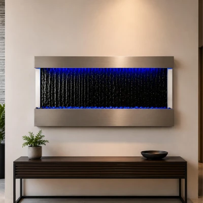 RealG RC-K-2507 Nástěnná kaskádová vodní stěna s LED RGB osvětlením 120 x 60 cm