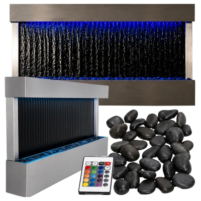 RealG RC-K-2507 Nástěnná kaskádová vodní stěna s LED RGB osvětlením 120 x 60 cm