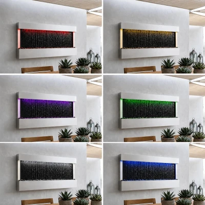 RealG RC-K-2507 Nástěnná kaskádová vodní stěna s LED RGB osvětlením 120 x 60 cm