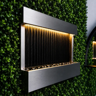 RealG RC-K-2507 Nástěnná kaskádová vodní stěna s LED RGB osvětlením 120 x 60 cm