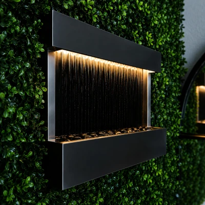 RealG RC-K-2507 Nástěnná kaskádová vodní stěna s LED RGB osvětlením 120 x 60 cm