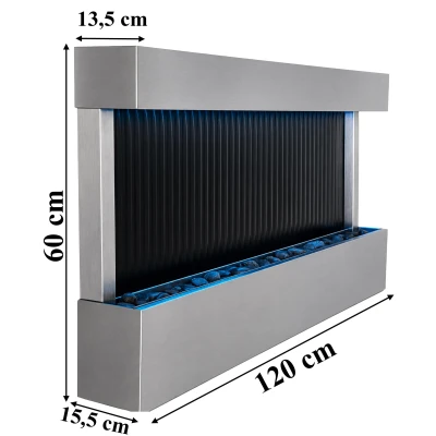 RealG RC-K-2507 Nástěnná kaskádová vodní stěna s LED RGB osvětlením 120 x 60 cm