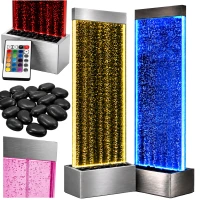 RealG RC-K-2504 Samostatne stojaca vodná stena s bublinkami a LED RGB osvetlením 183 x 50,5 x 28 cm