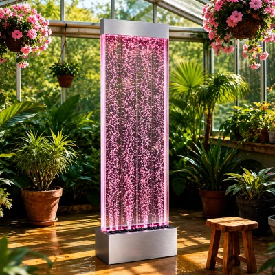 RealG RC-K-2504 Samostatne stojaca vodná stena s bublinkami a LED RGB osvetlením 183 x 50,5 x 28 cm