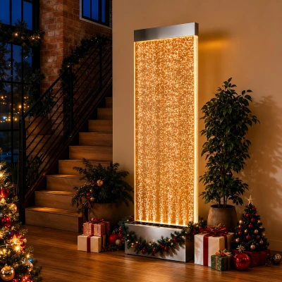 RealG RC-K-2504 Samostatne stojaca vodná stena s bublinkami a LED RGB osvetlením 183 x 50,5 x 28 cm