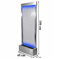 RealG RC-K-2508 Dizajnová vodná stena s LED RGB osvetlením, sklenená, 150 x 45 cm