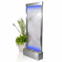 RealG RC-K-2508 Dizajnová vodná stena s LED RGB osvetlením, sklenená, 150 x 45 cm