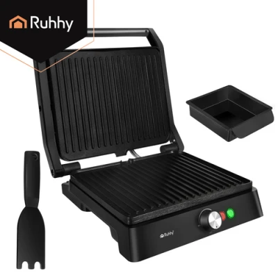 Ruhhy 26176 Elektrický kontaktný gril 2000 W, sklopný o 180°, 2 v 1, čierny