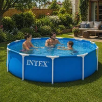 INTEX 26702ND Záhradný kruhový bazén s rámom 305 x 76 cm s čerpadlom, modrý