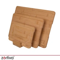 Zortiva 28065 Sada bambusových krájecích prkének se stojanem 3 ks