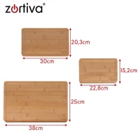 Zortiva 28065 Sada bambusových krájecích prkének se stojanem 3 ks