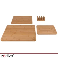 Zortiva 28065 Sada bambusových krájecích prkének se stojanem 3 ks
