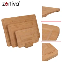 Zortiva 28065 Sada bambusových krájecích prkének se stojanem 3 ks