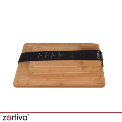 Zortiva 28065 Sada bambusových krájecích prkének se stojanem 3 ks