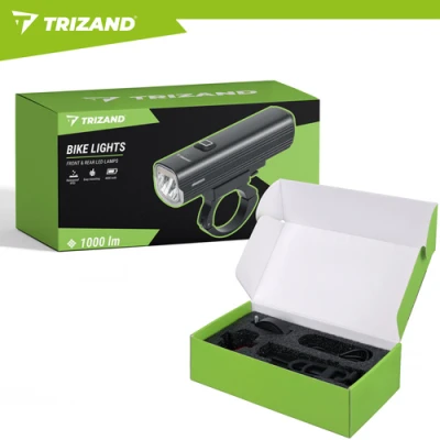 Trizand 27801 Sada LED osvětlení na kolo USB-C, 1000 lm, 4800 mAh, IPX5