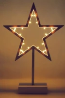 ISO 4900 Vánoční dekorace - svítící hvězda na stojánku - 39 cm, 20 LED diod 