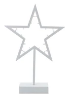 ISO 4900 Vánoční dekorace - svítící hvězda na stojánku - 39 cm, 20 LED diod 