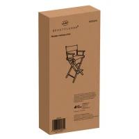 Beautylushh 25414 Drevená skladateľná kozmetická stolička, čierna