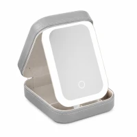 Verk 27637 Cestovný kozmetický organizér s LED zrkadlom, USB, zelený