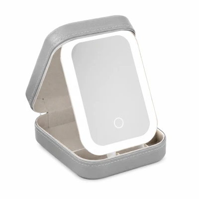 Verk 27637 Cestovný kozmetický organizér s LED zrkadlom, USB, zelený