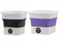 Verk 24646 Prenosná mini skladateľná práčka 6 l, 40 W, bielo-čierna