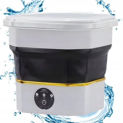 Verk 24646 Prenosná mini skladateľná práčka 6 l, 40 W, bielo-čierna