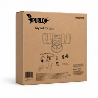 Purlov 27851 Sada hračiek pre mačky s tunelom 80 cm, XXL, 24 ks