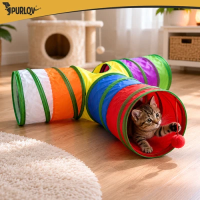 Purlov 27851 Sada hračiek pre mačky s tunelom 80 cm, XXL, 24 ks