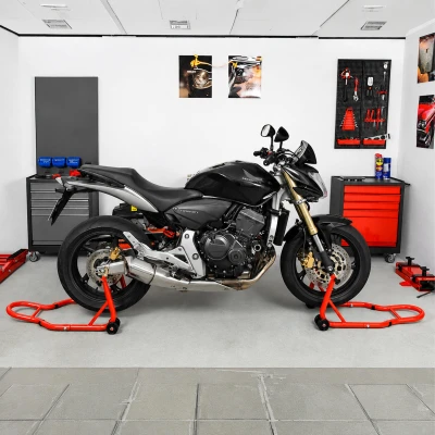 RealG RC-K-2441 Servisný stojan na motocykel predok/zadok, nastaviteľný, 450 kg, univerzálny