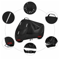 RealG RC-K-2443 Ochranná plachta na motorku XXXL 265 x 105 x 125 cm, černá