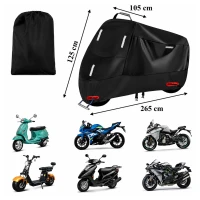 RealG RC-K-2443 Ochranná plachta na motorku XXXL 265 x 105 x 125 cm, černá