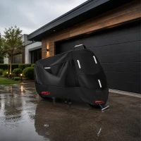 RealG RC-K-2443 Ochranná plachta na motorku XXXL 265 x 105 x 125 cm, černá