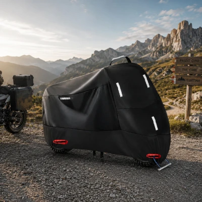 RealG RC-K-2443 Ochranná plachta na motorku XXXL 265 x 105 x 125 cm, černá