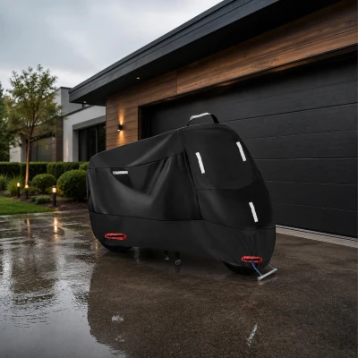 RealG RC-K-2443 Ochranná plachta na motorku XXXL 265 x 105 x 125 cm, černá