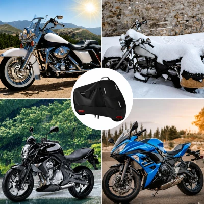 RealG RC-K-2443 Ochranná plachta na motorku XXXL 265 x 105 x 125 cm, černá
