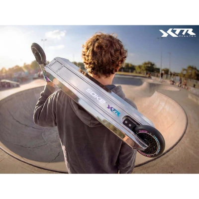 SOKE 1511 Freestylová kolobežka XTR Phantom Chrome Edition, strieborná a čierna